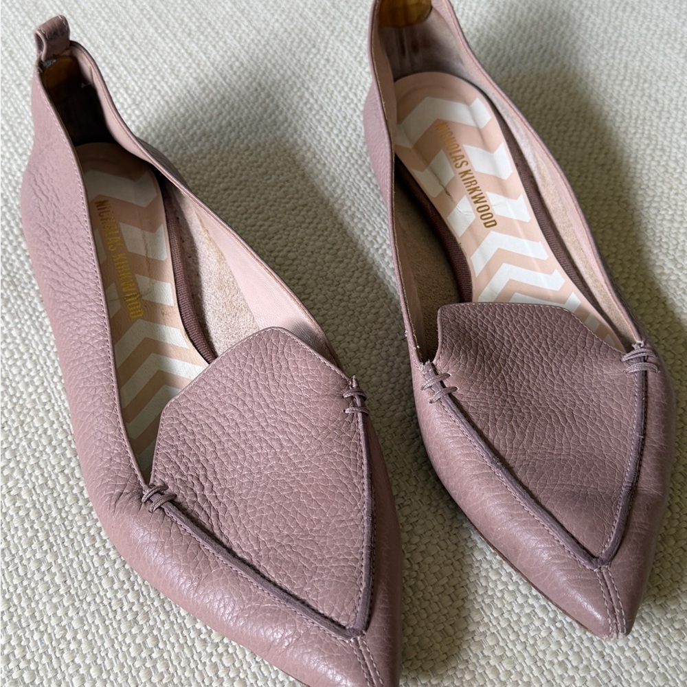 Nicholas Kirkwood Women's Mauve Leather Flats IT 40.5 beya mules